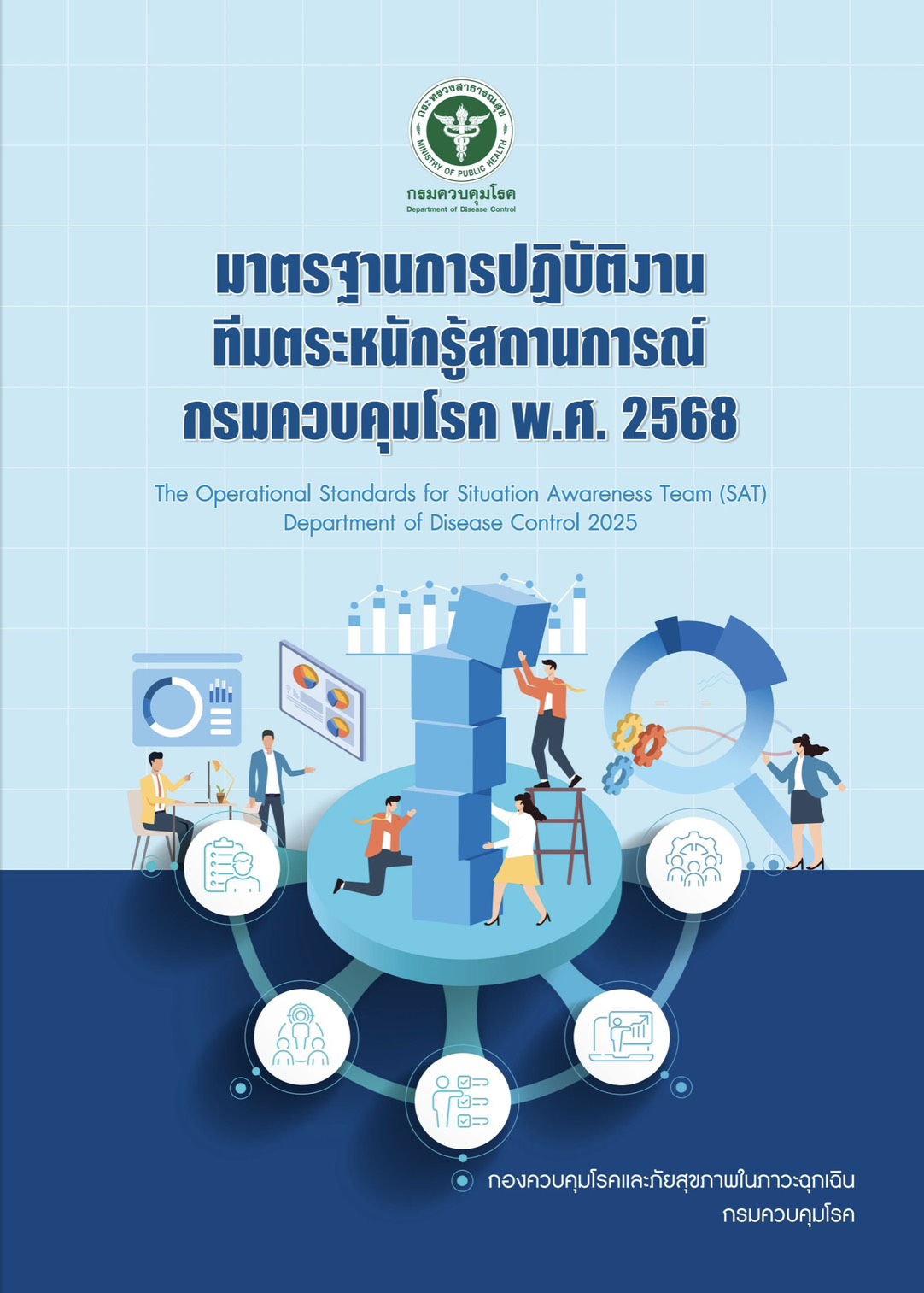 รูปหน้าปก มาตรฐานการปฏิบัติงานทีม SAT กรมควบคุมโรค 2568